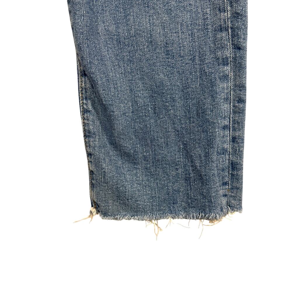 LOFT The Straight Crop Jeans Women's Medium Wash Raw Hem Cropped Denim - Size 6 - Picture 4 of 9